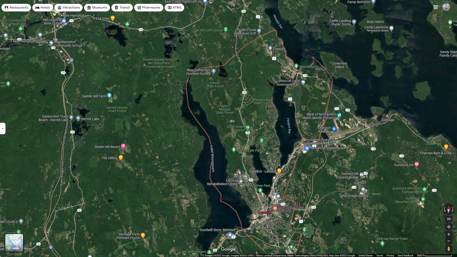 Laconia Aerial Map New Hampshire